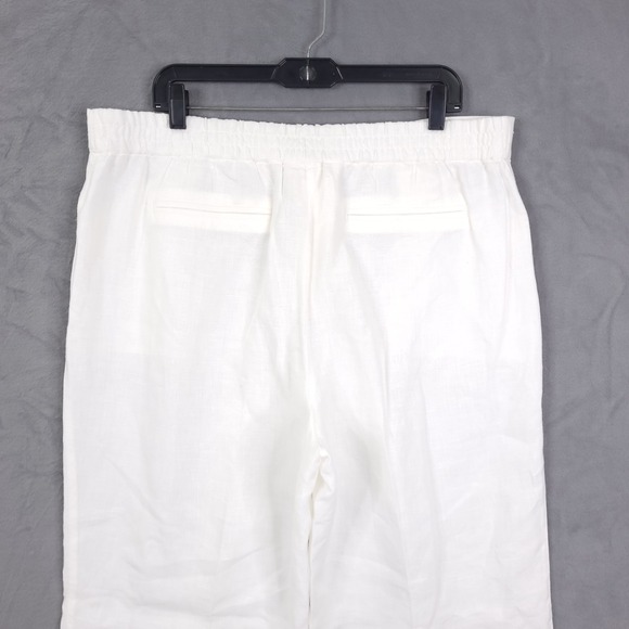 CHICO'S Pants Women's 3  White Pull On 100% Linen Saba Resort Beach Preppy 3 - Picture 6 of 14